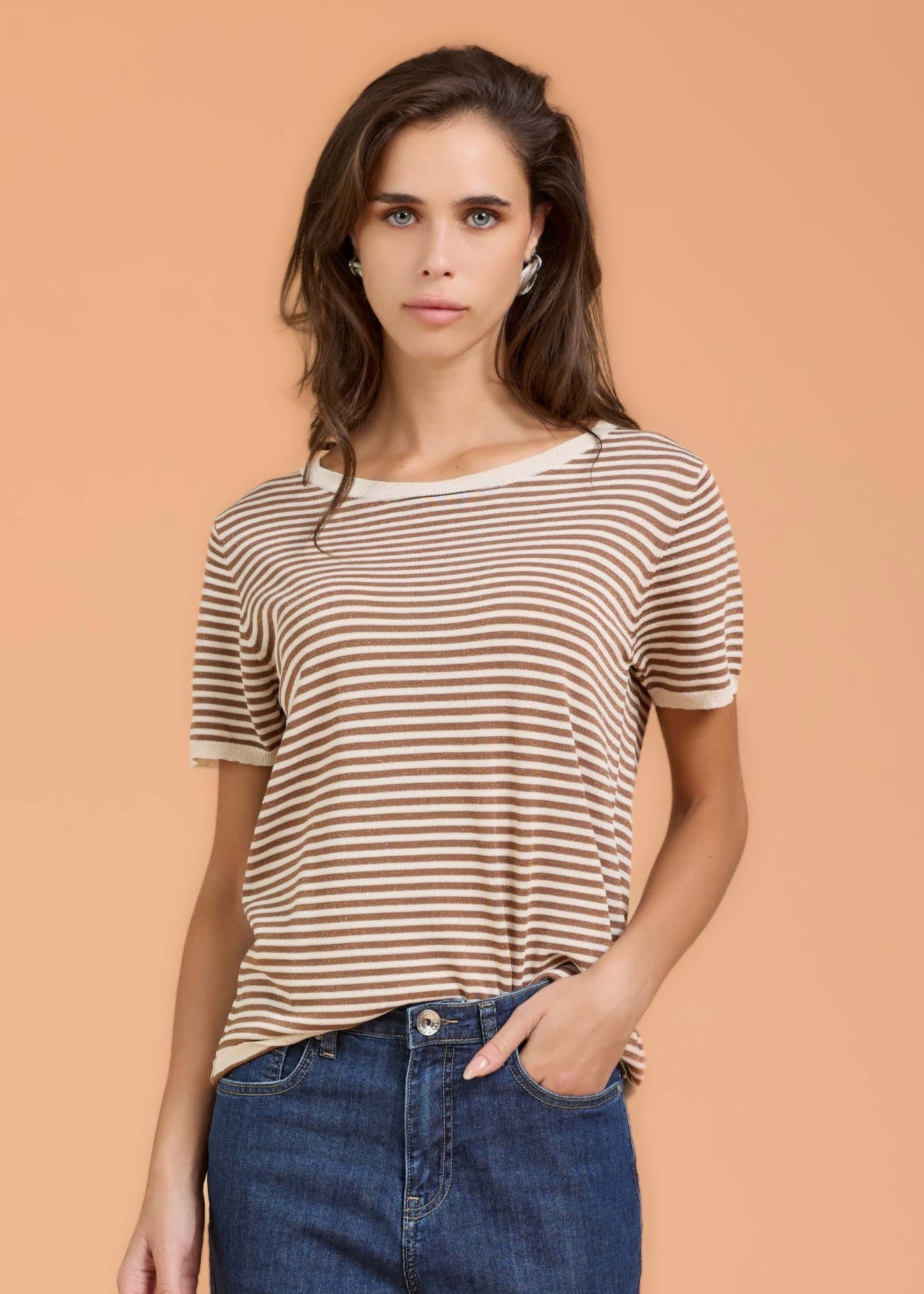 TAKE TWO - T-shirt a righe lurex donna
