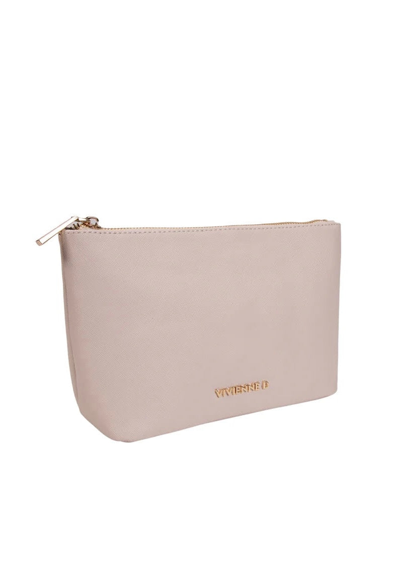 VIVIENNE D - Pochette beauty beige in saffiano