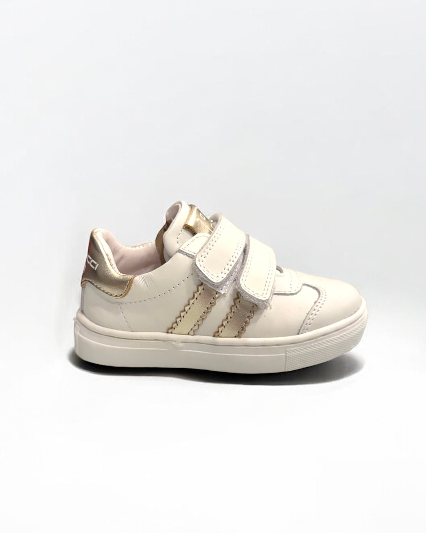 BALDUCCI - Sneakers bianca con dettagli oro bambina