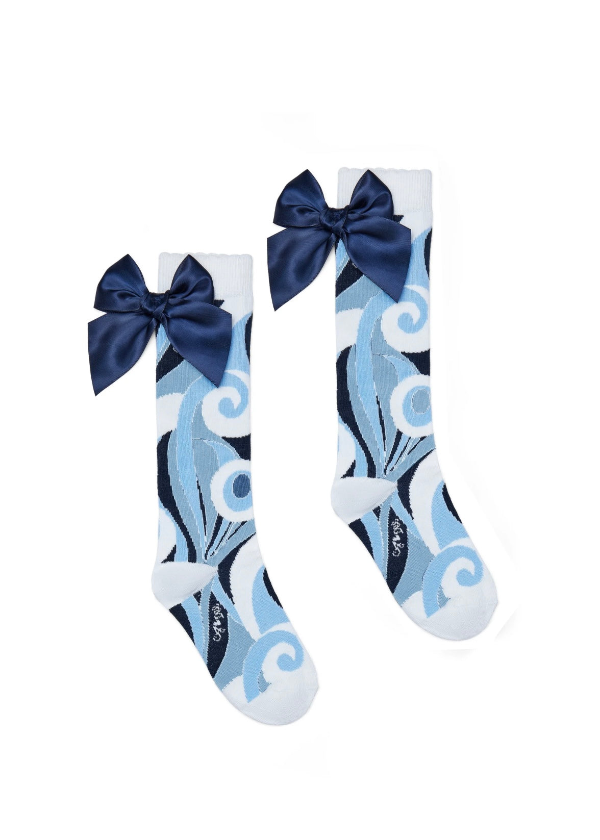 A-DEE - Calza fantasia con fiocco blu bambina