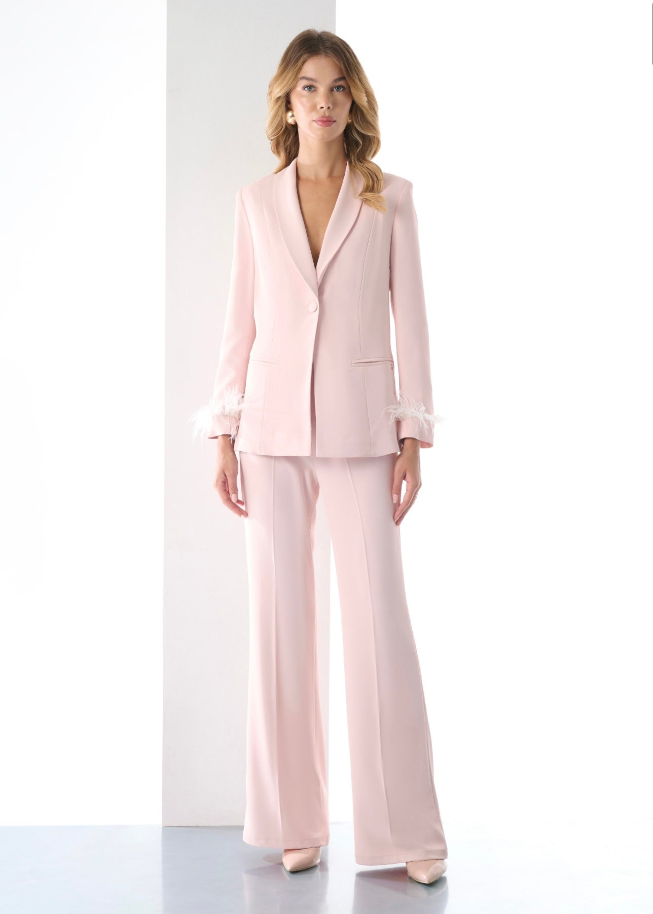 JE-NE - Tailleur con piume donna