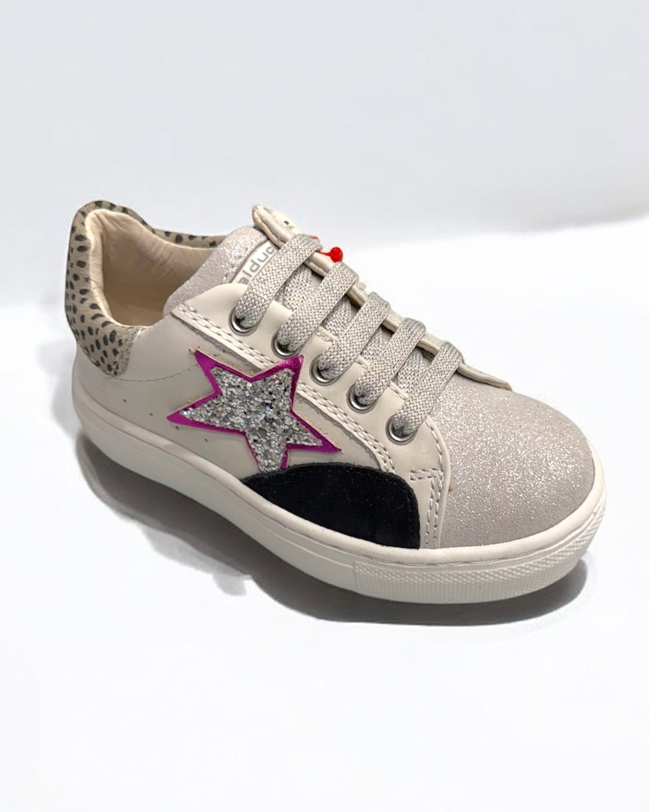 BALDUCCI - Sneakers bianca con stella glitter bambina