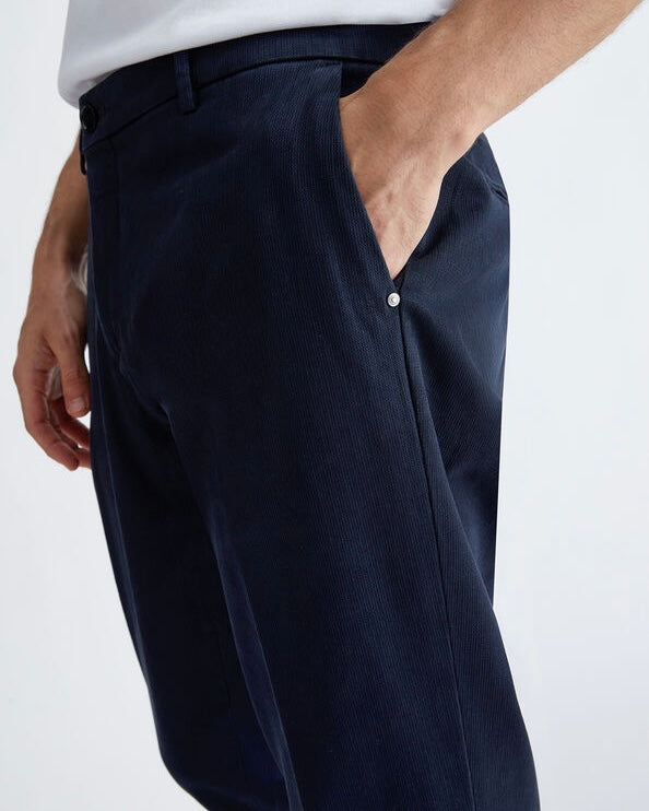 LIU-JO UOMO - Pantalone blu navy con micro fantasia uomo