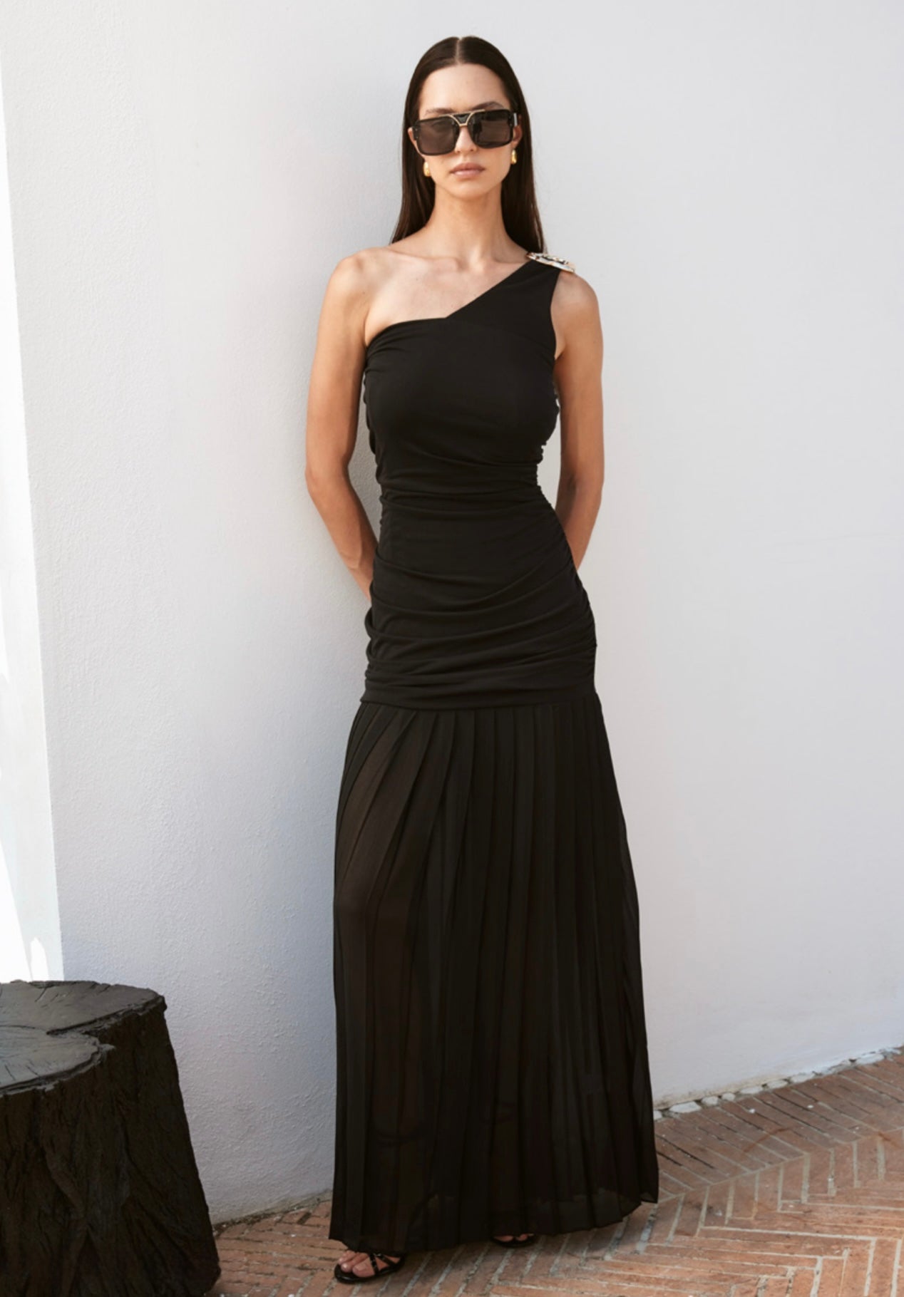 TRASH AND LUXURY- Vestito lungo monospalla donna