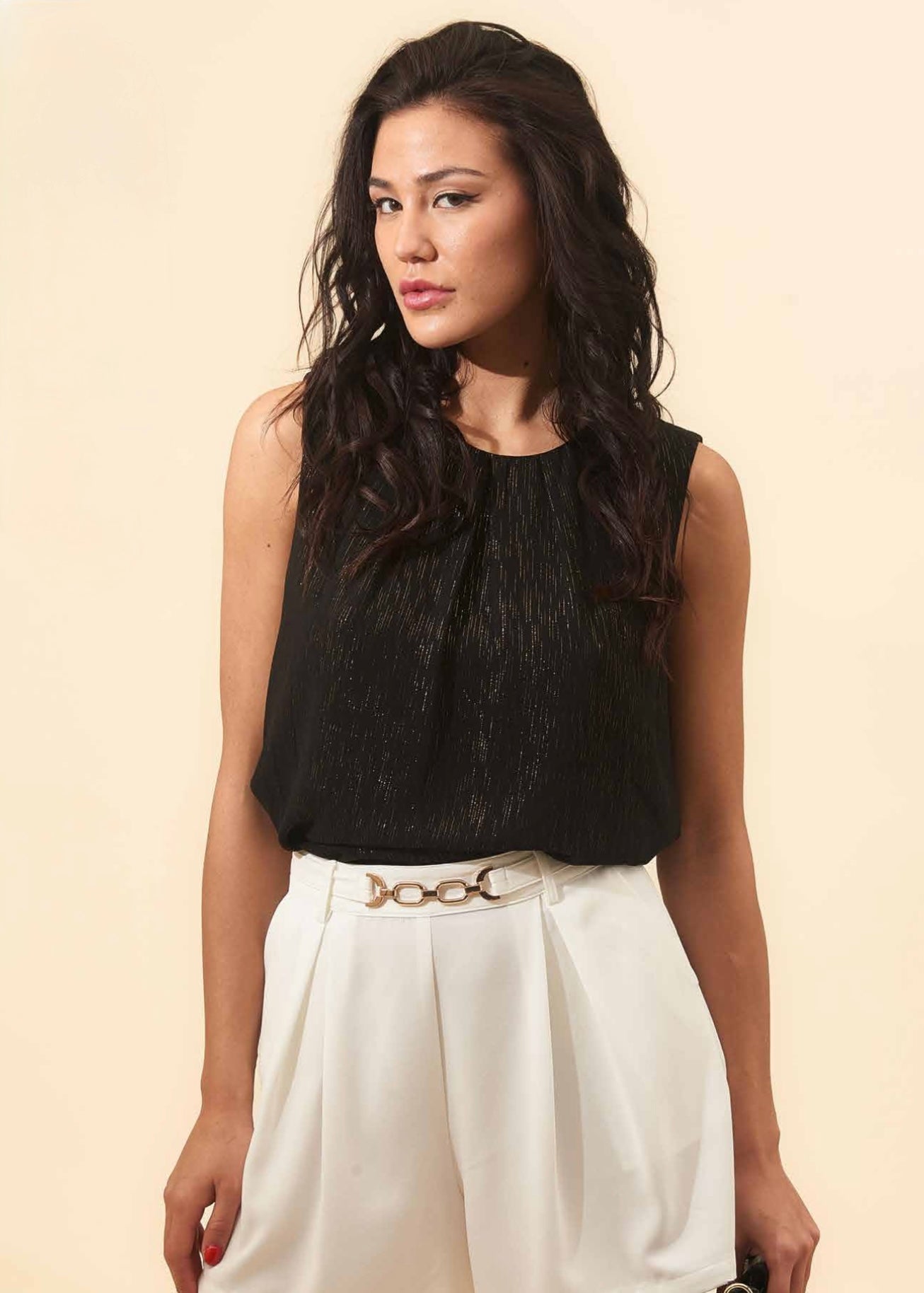 KORALLINE - Top in georgette lurex donna