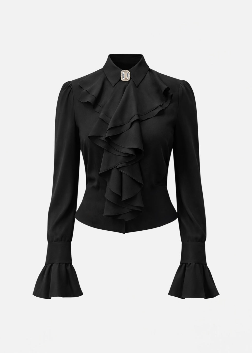 DIGITAL - Camicia con rouge e bottoni gioiello donna