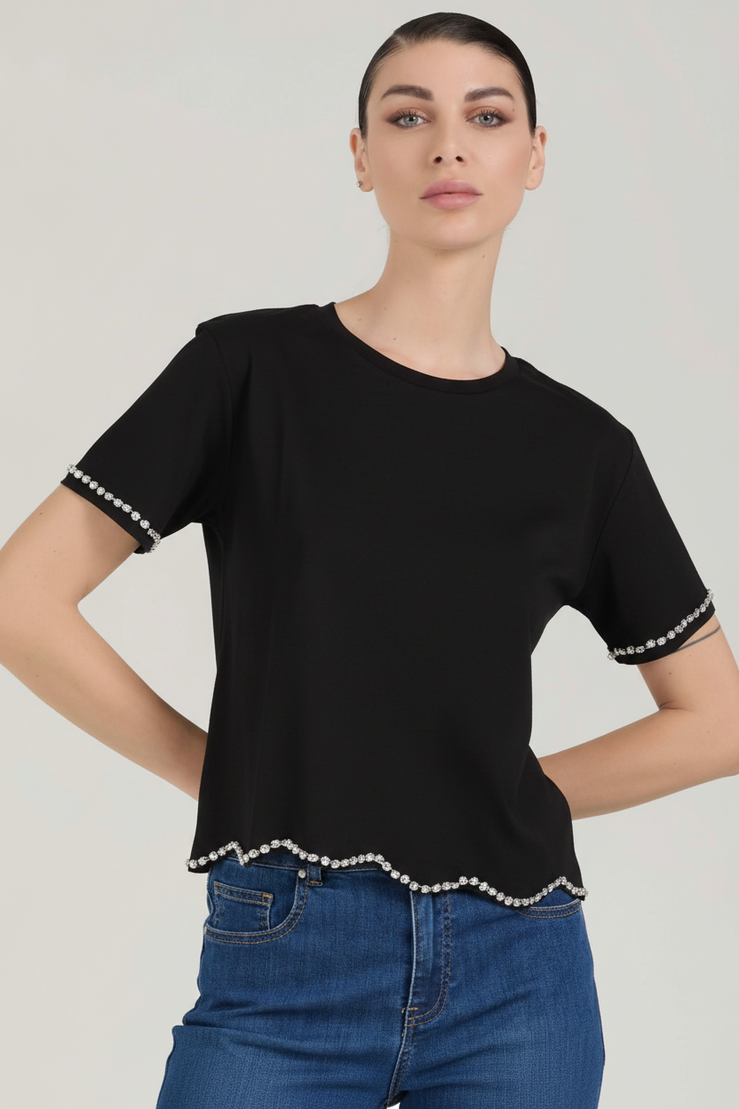 TAKE TWO - T-shirt con applicazione gioiello donna