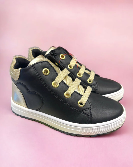 BALDUCCI SPORT- SNEAKERS NERA E ORO BRILLANTINATA