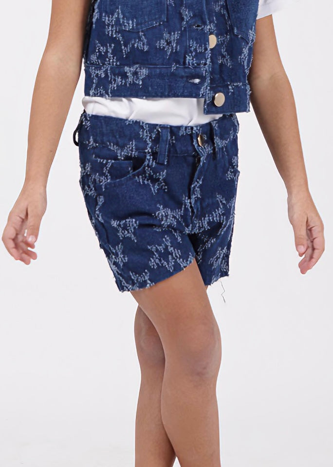 JANICE - Short in denim bambina