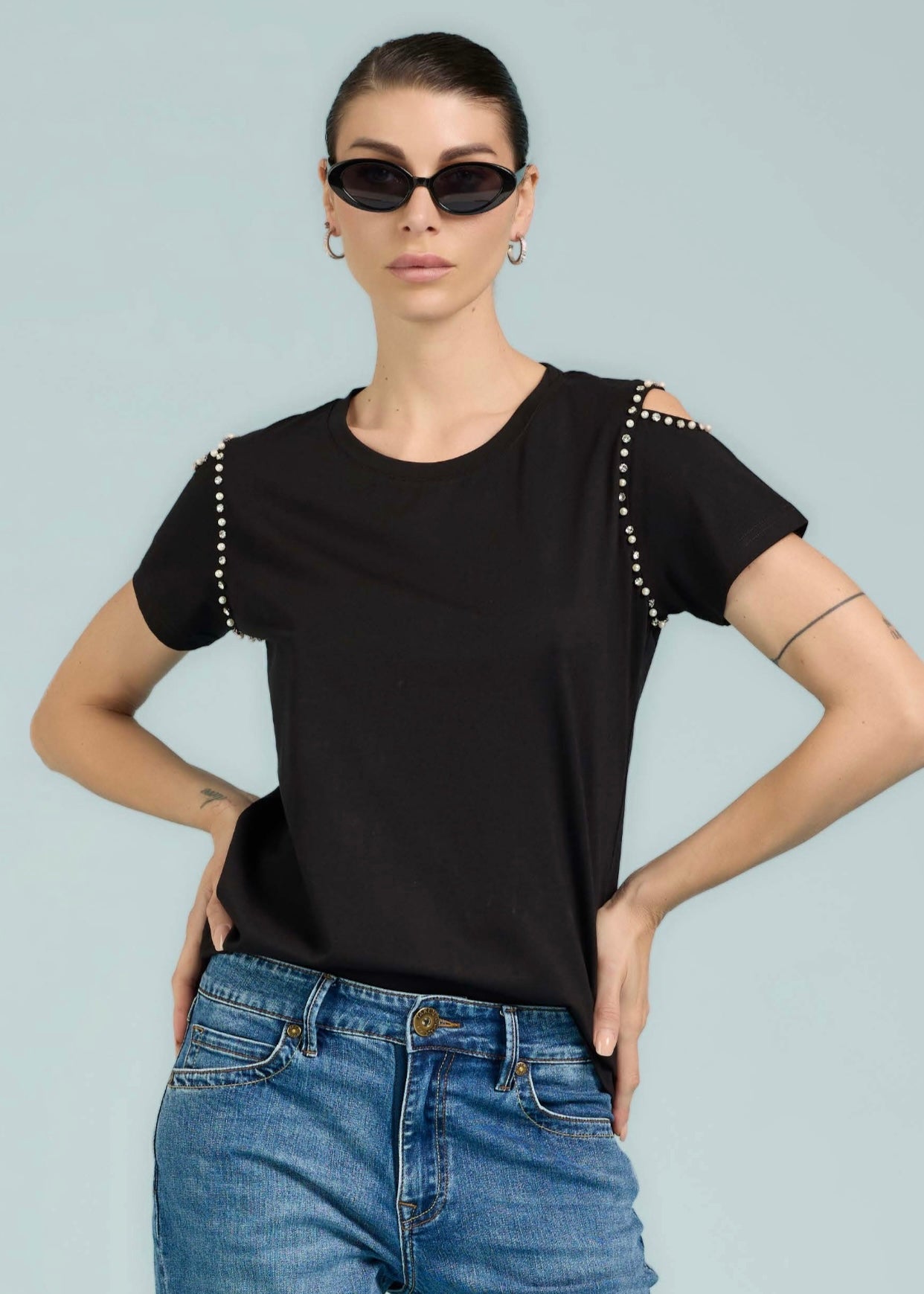 TAKE TWO - T-shirt con strass  donna