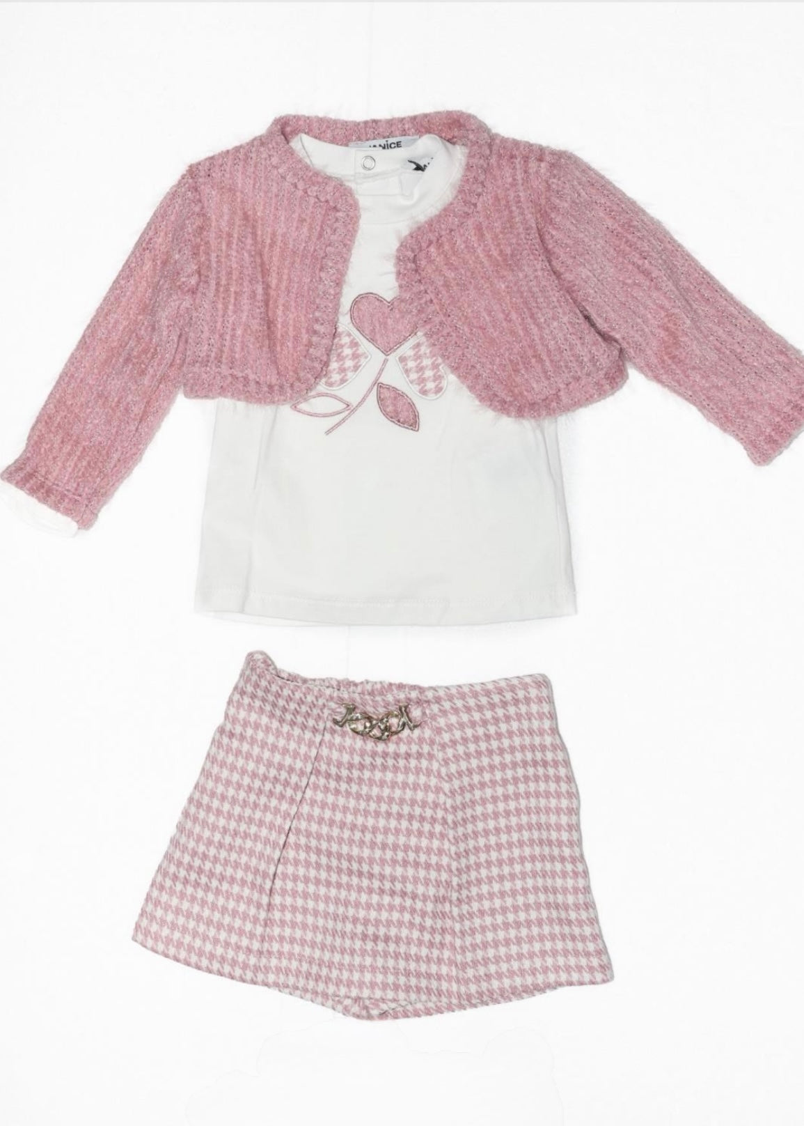 JANICE - SET COMPLETO - Cardigan con t-shirt e gonna bambina