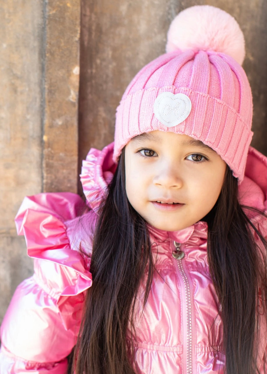 A-DEE - Cappello rosa con pon pon bambina