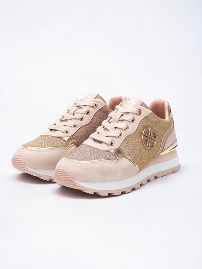 XTI - MEMORY FOAM - Sneakers nude in tessuto glitterato donna