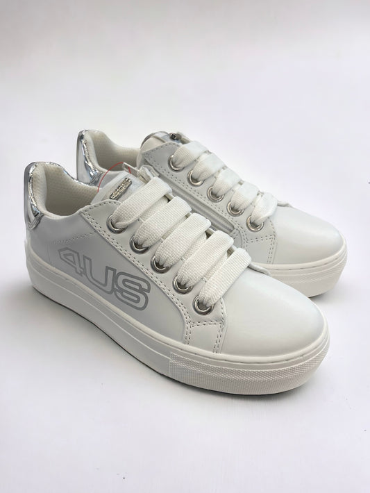 4US BY CESARE PACIOTTI - Sneakers Bianca con logo argento