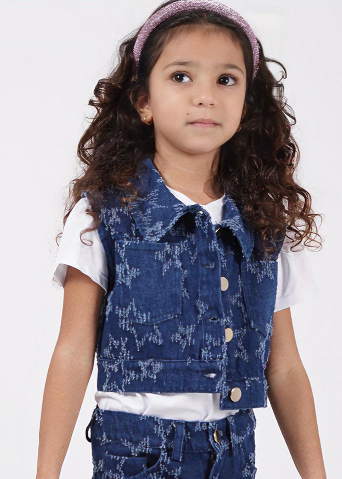JANICE - Gilet in denim bambina