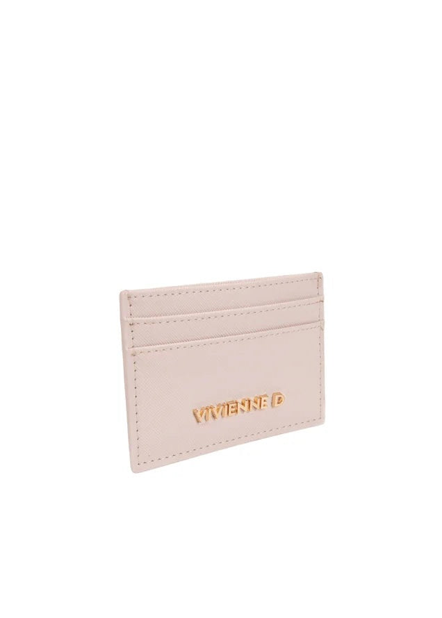 VIVIENNE D - Portatessere beige in saffiano