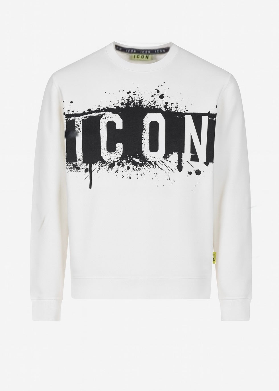 ICON - Felpa girocollo con logo colature uomo