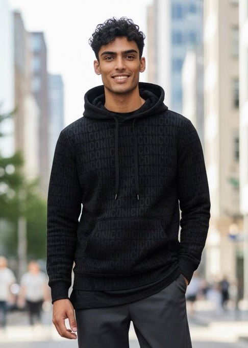 ICON - Felpa con cappuccio logata uomo