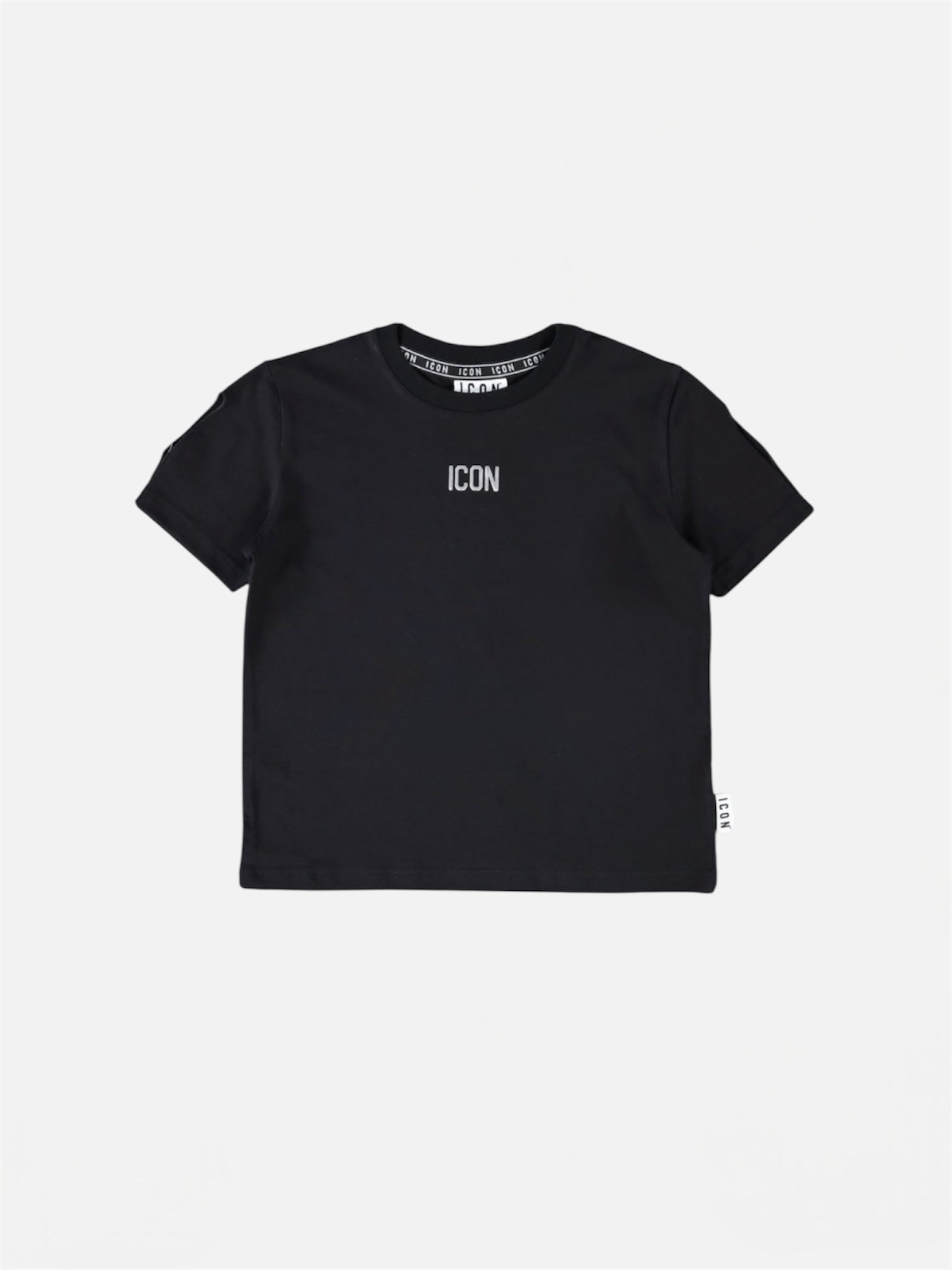 ICON - T-shirt crop con logo argento bambina