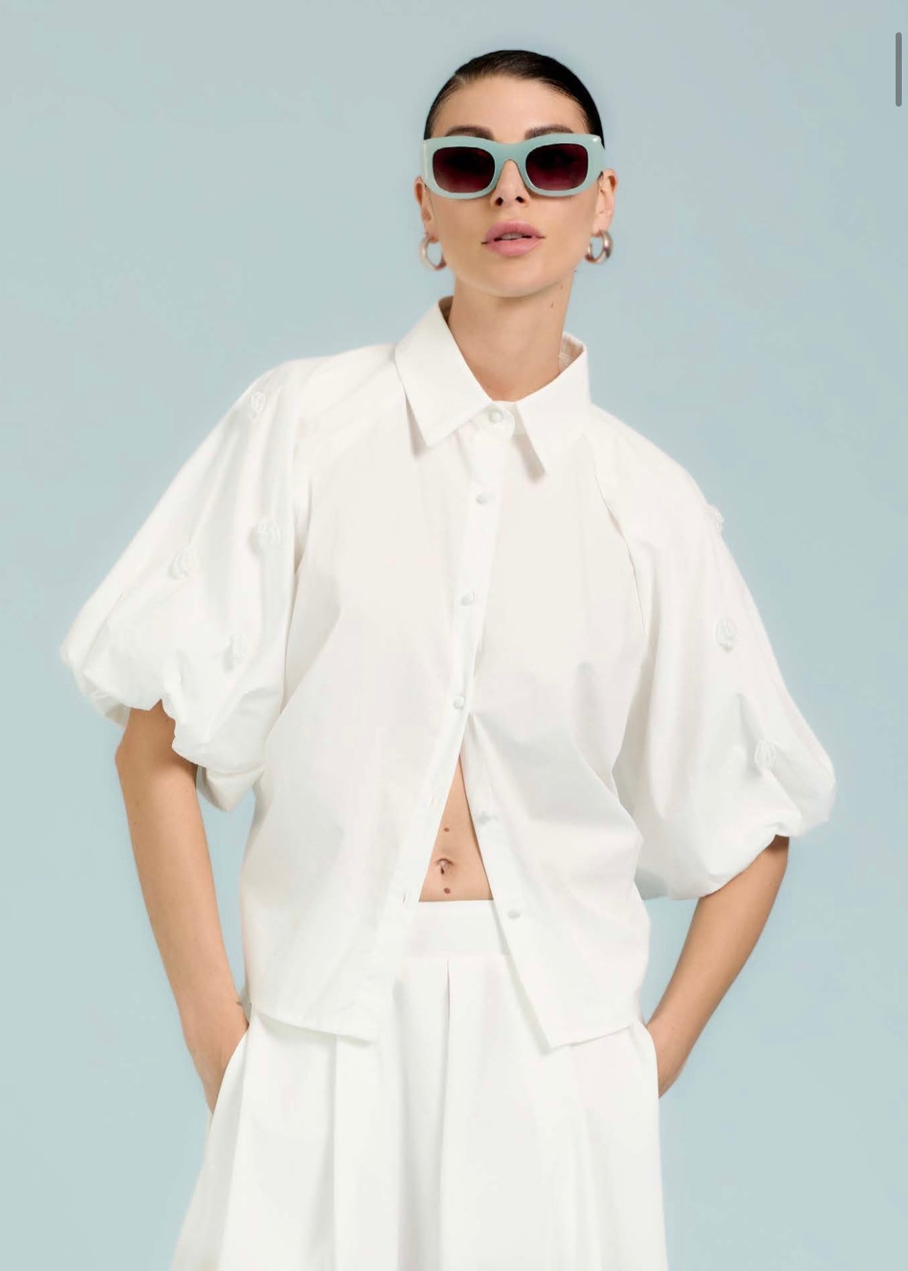 TAKE TWO - Camicia over con maniche a palloncino donna