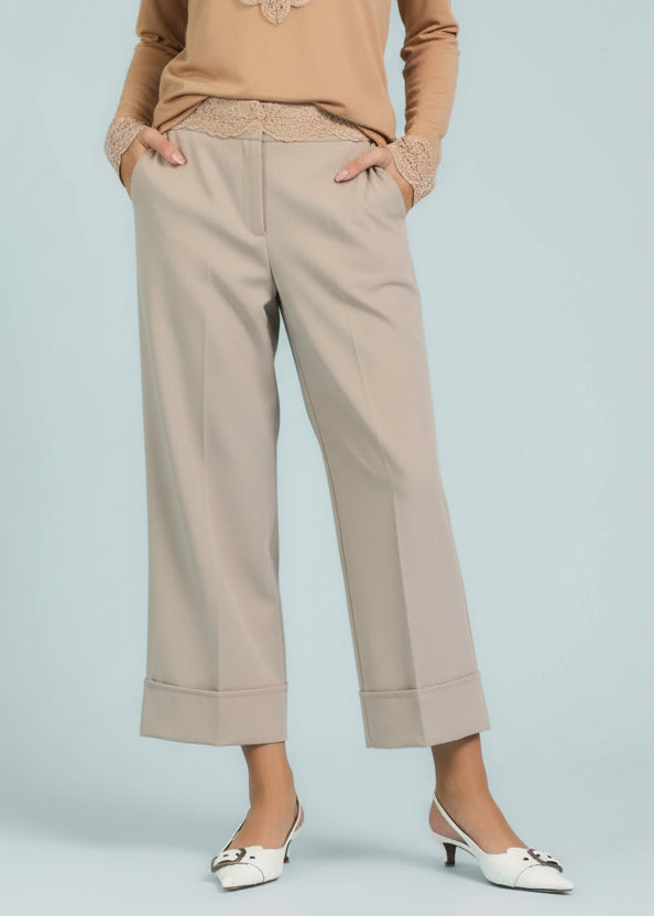 TAKE TWO - Pantalone a palazzo con risvolto donna