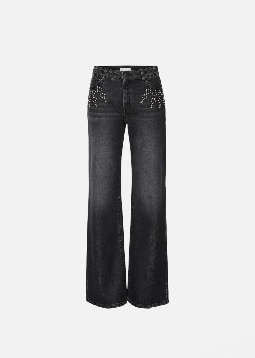 TRASH AND LUXURY - Jeans a palazzo con applicazione in strass donna