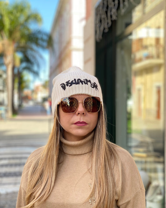 DISCLAIMER - Cappello in lana panna uomo/donna