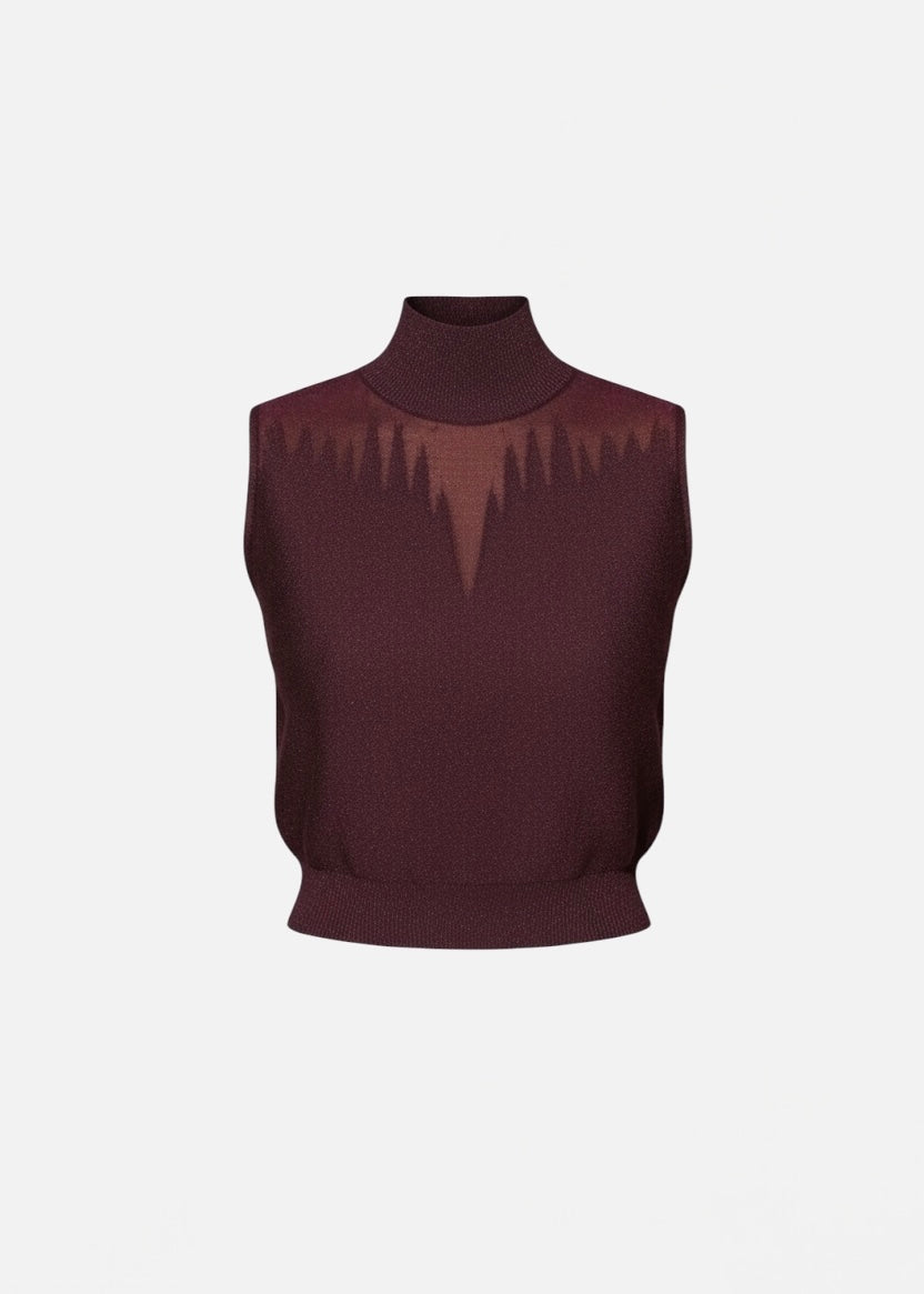 TRASH AND LUXURY - Top collo alto in lurex donna