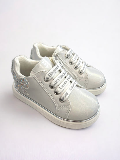 LAURA BIAGIOTTI LOVE - Sneakers elegante grigio perla con dettaglio in strass