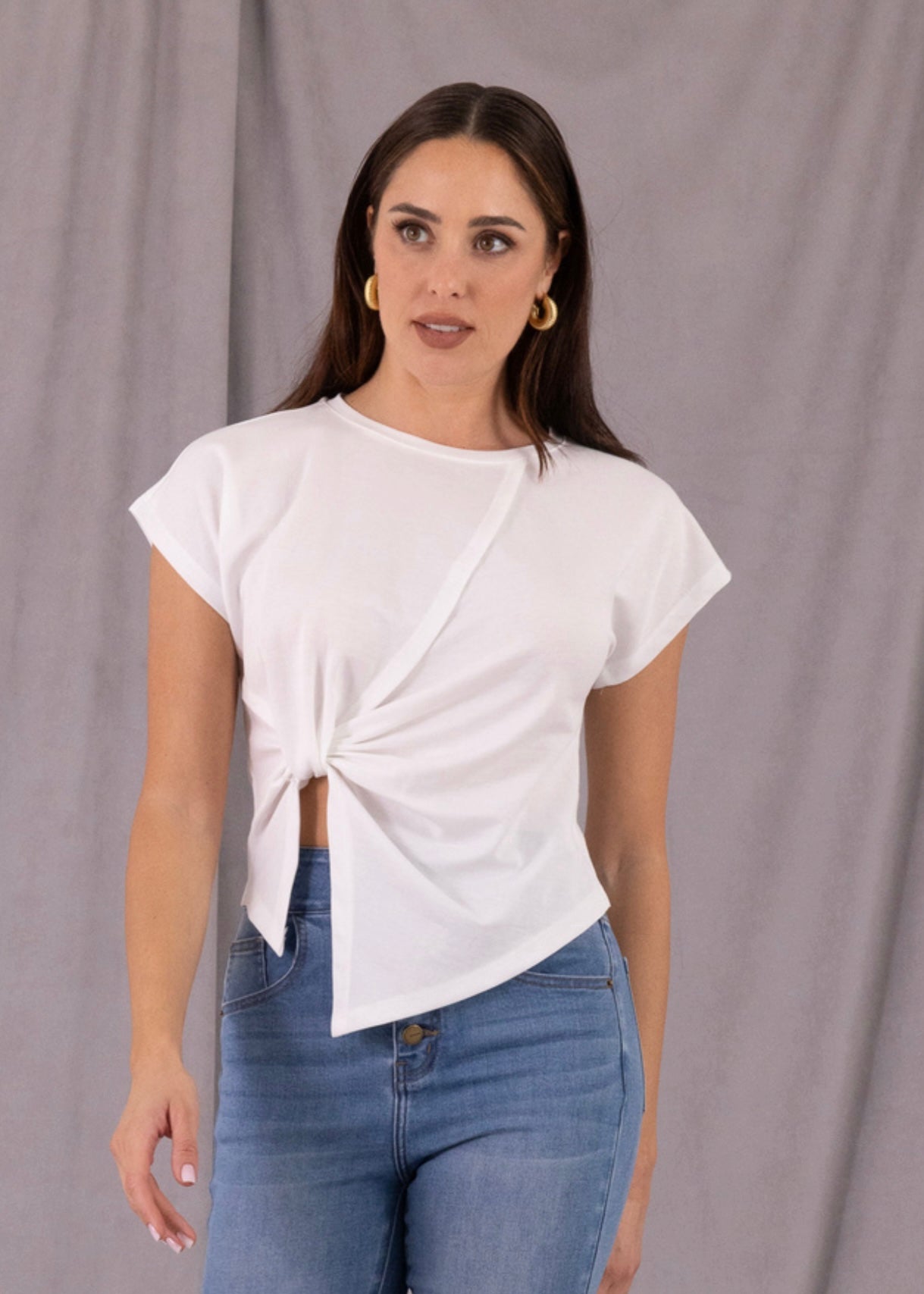 AN-AIM - T-shirt con nodo donna