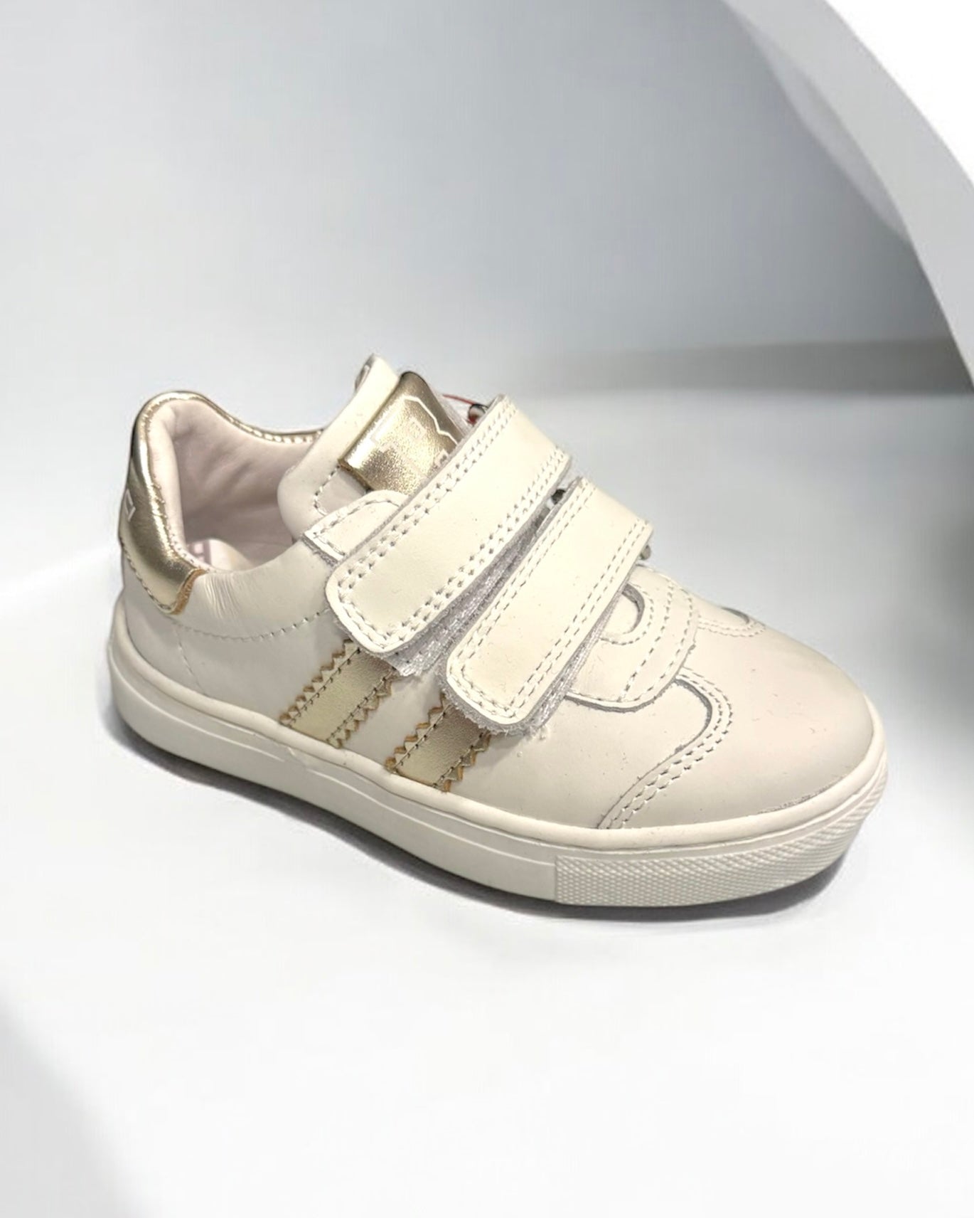 BALDUCCI - Sneakers bianca con dettagli oro bambina