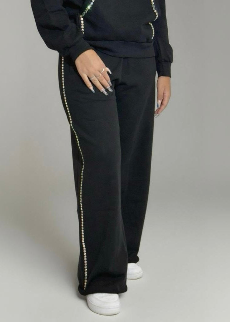 DISCLAIMER - Pantalone a palazzo con maxi strass donna