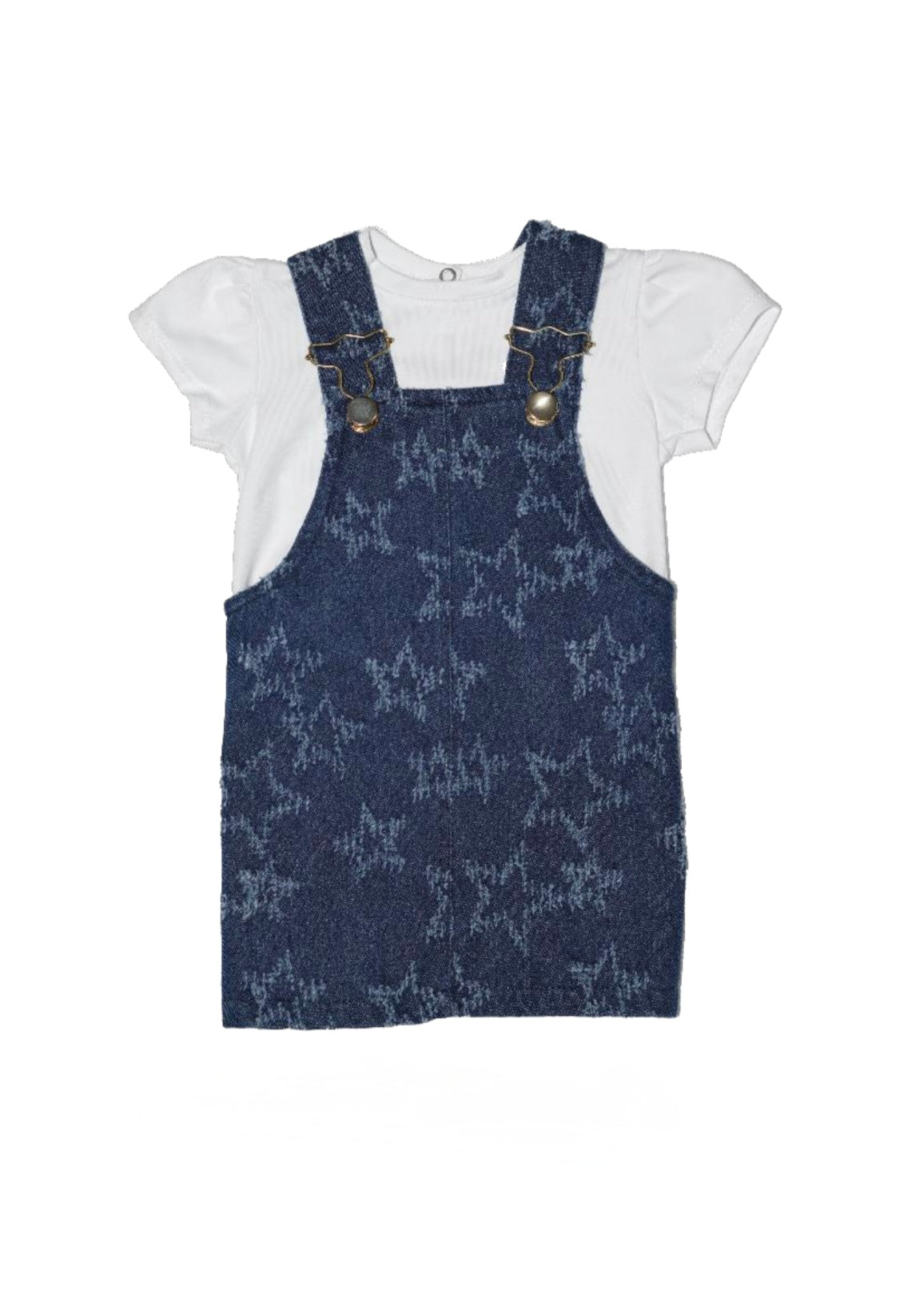 JANICE - OUTFIT COMPLETO - Salopette in denim con t-shirt neonata - bambina
