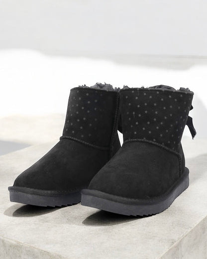 XTI - MEMORY FOAM - Stivaletto bambina in pelliccia nero con fiocco