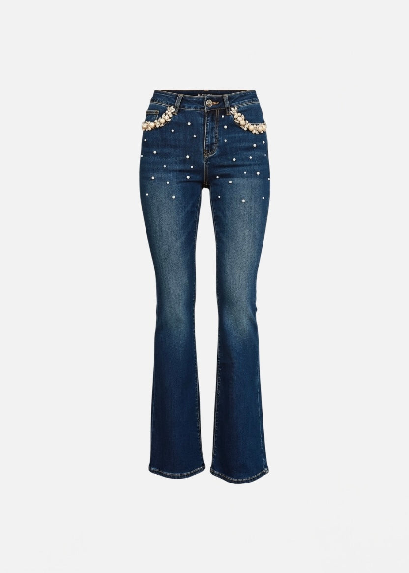 TRASH AND LUXURY - Jeans a zampa con applicazioni  donna