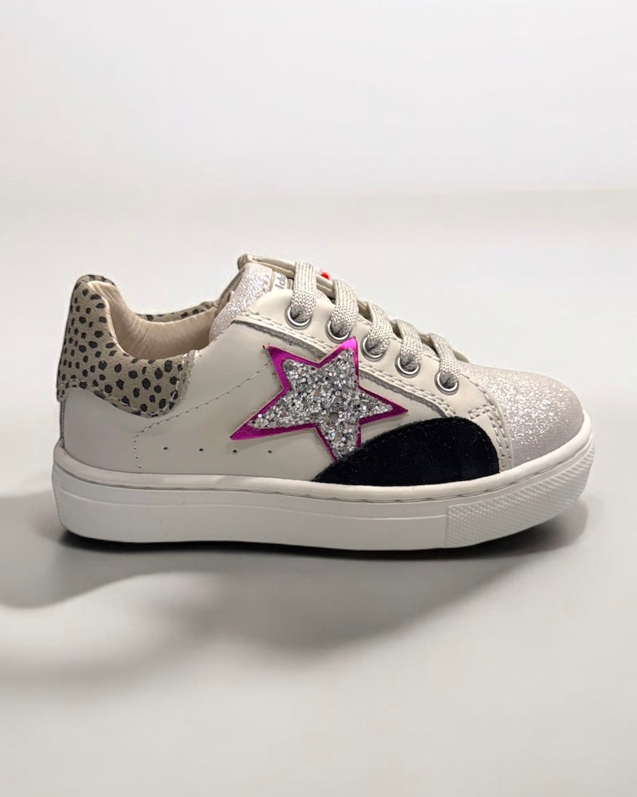 BALDUCCI - Sneakers bianca con stella glitter bambina