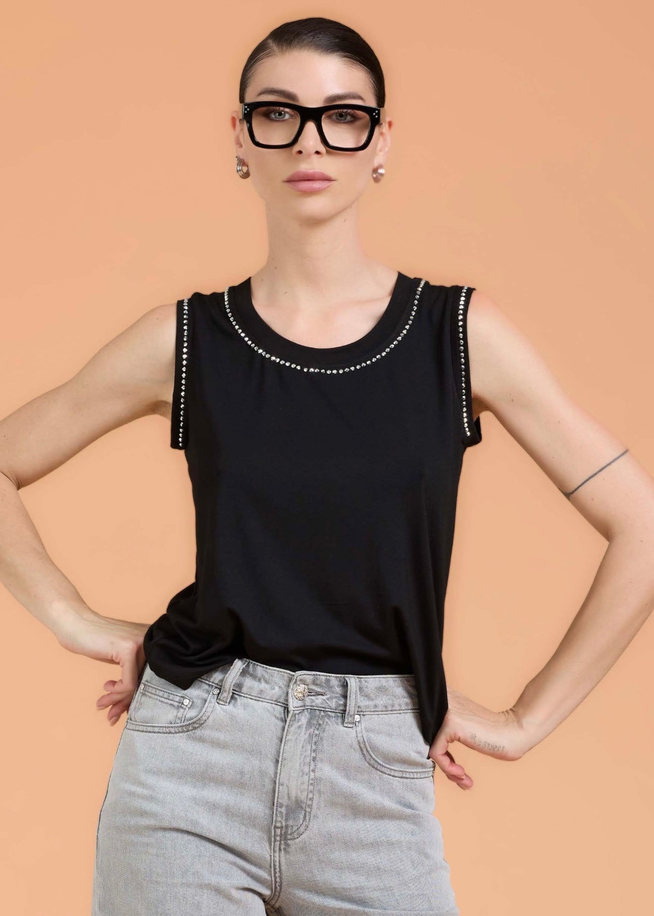 TAKE TWO - Canotta con strass donna
