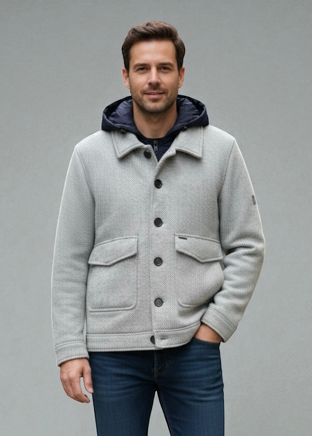 GIANNI LUPO - Giubbotto giacca grigio uomo