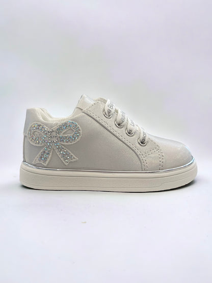 LAURA BIAGIOTTI LOVE - Sneakers elegante grigio perla con dettaglio in strass