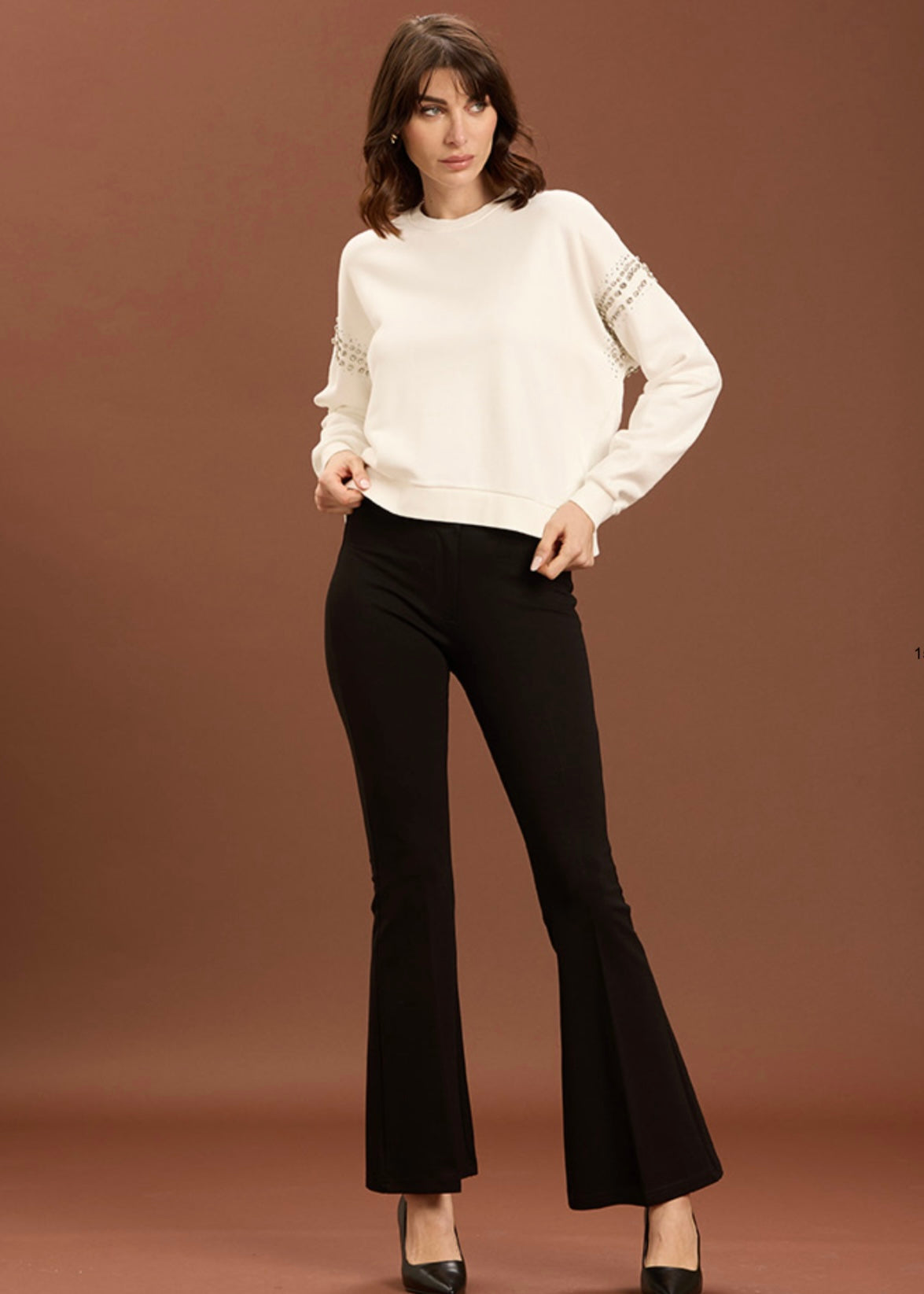 TAKE TWO - Pantalone a zampa in punto milano donna