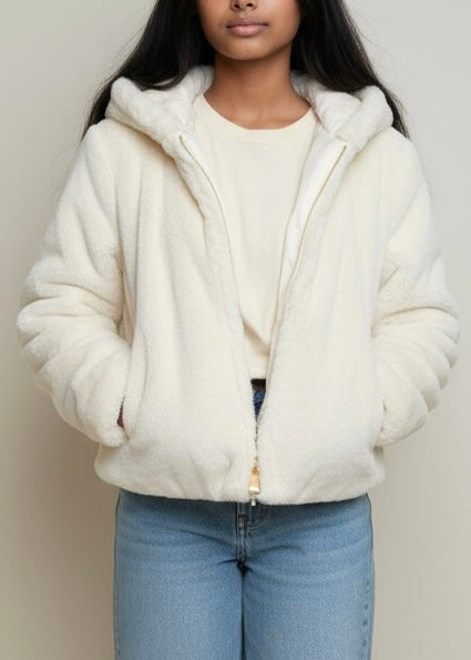 JANICE - Pellicciotto con cappuccio bambina