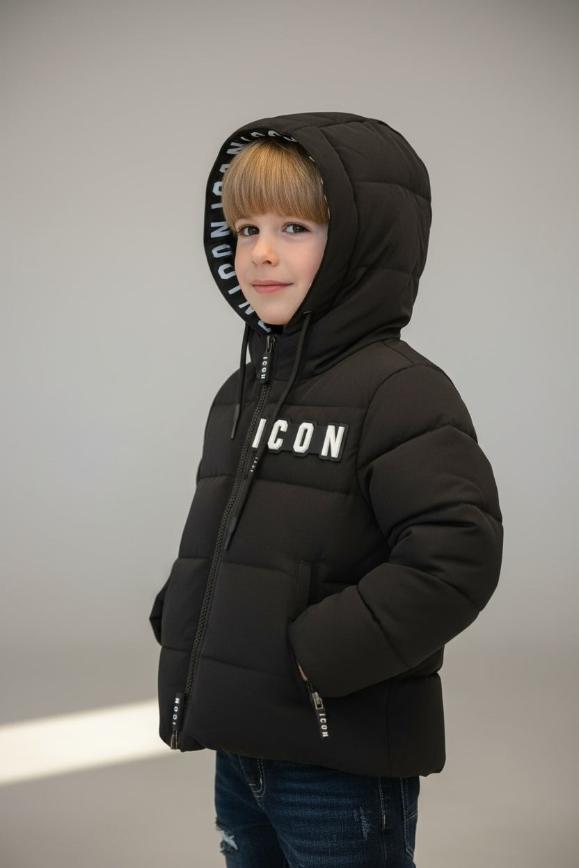 ICON - Giubbotto con cappuccio e logo bambino