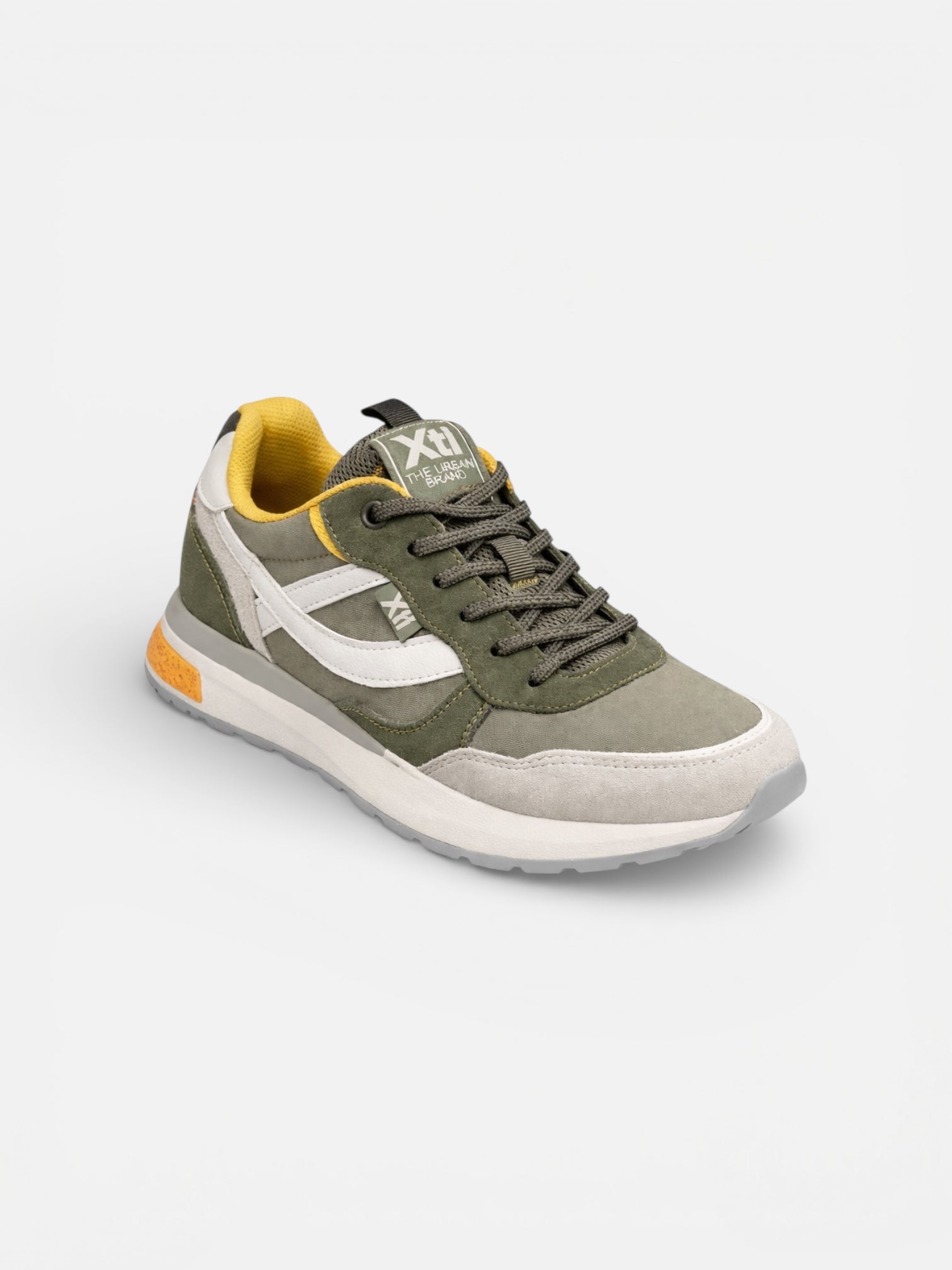 XTI - MEMORY FOAM - Sneakers verdi con dettagli gialli e suola ammortizzata uomo