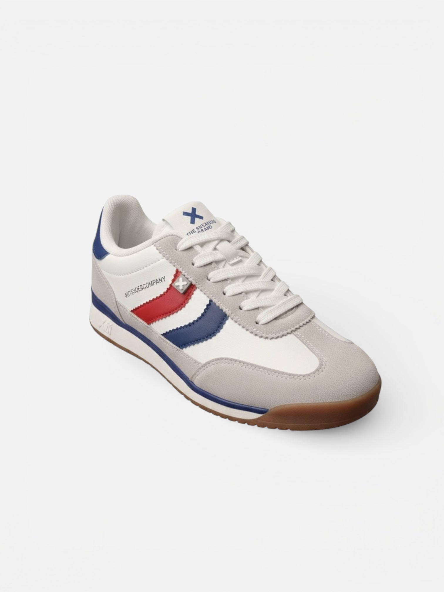 XTI - MEMORY FOAM - Sneakers bianche con dettagli blu e rossi uomo