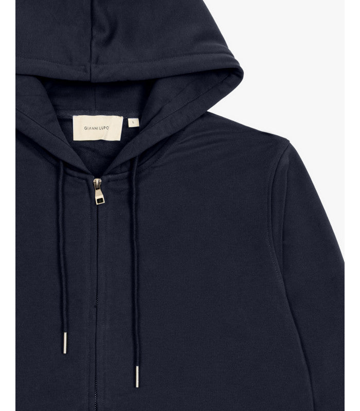 GIANNI LUPO - Felpa con zip e cappuccio uomo