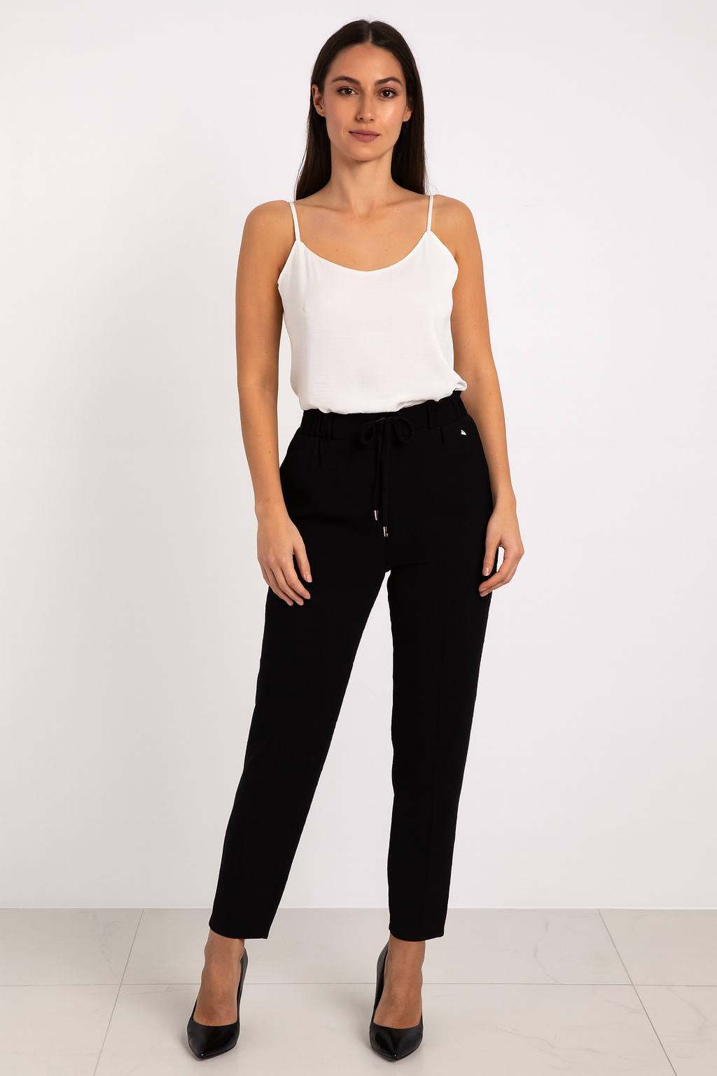 JE-NE - Pantalone a sigaretta con elastico in vita donna