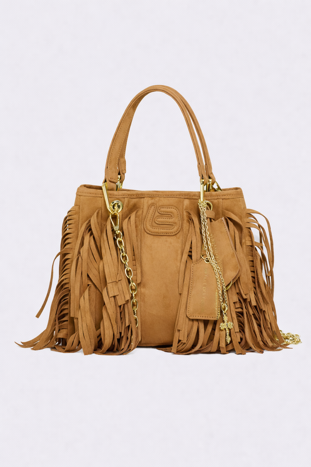 LA FILLE DES FLEURS  - Borsa Fatima suede fringes
