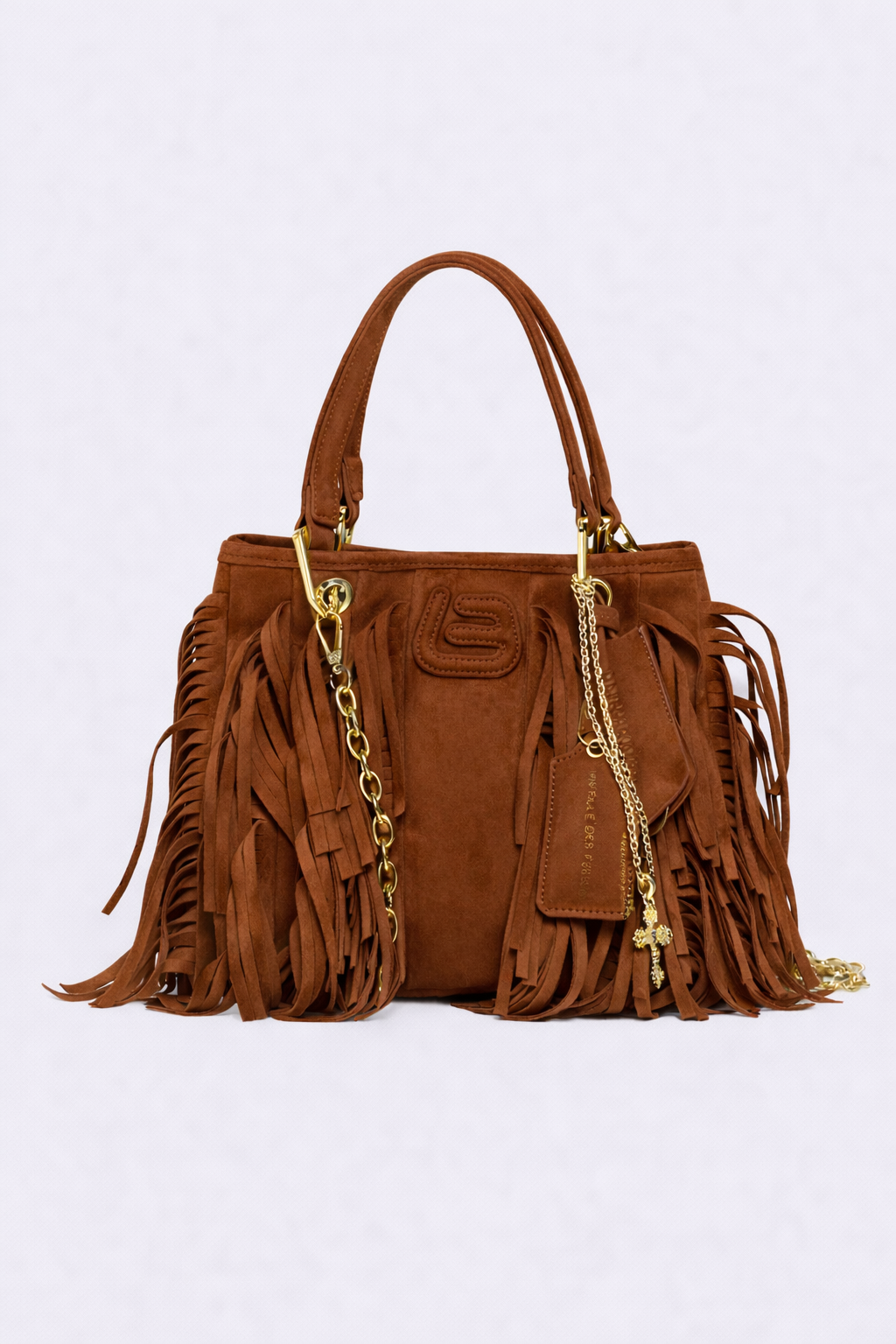 LA FILLE DES FLEURS  - Borsa Fatima suede fringes