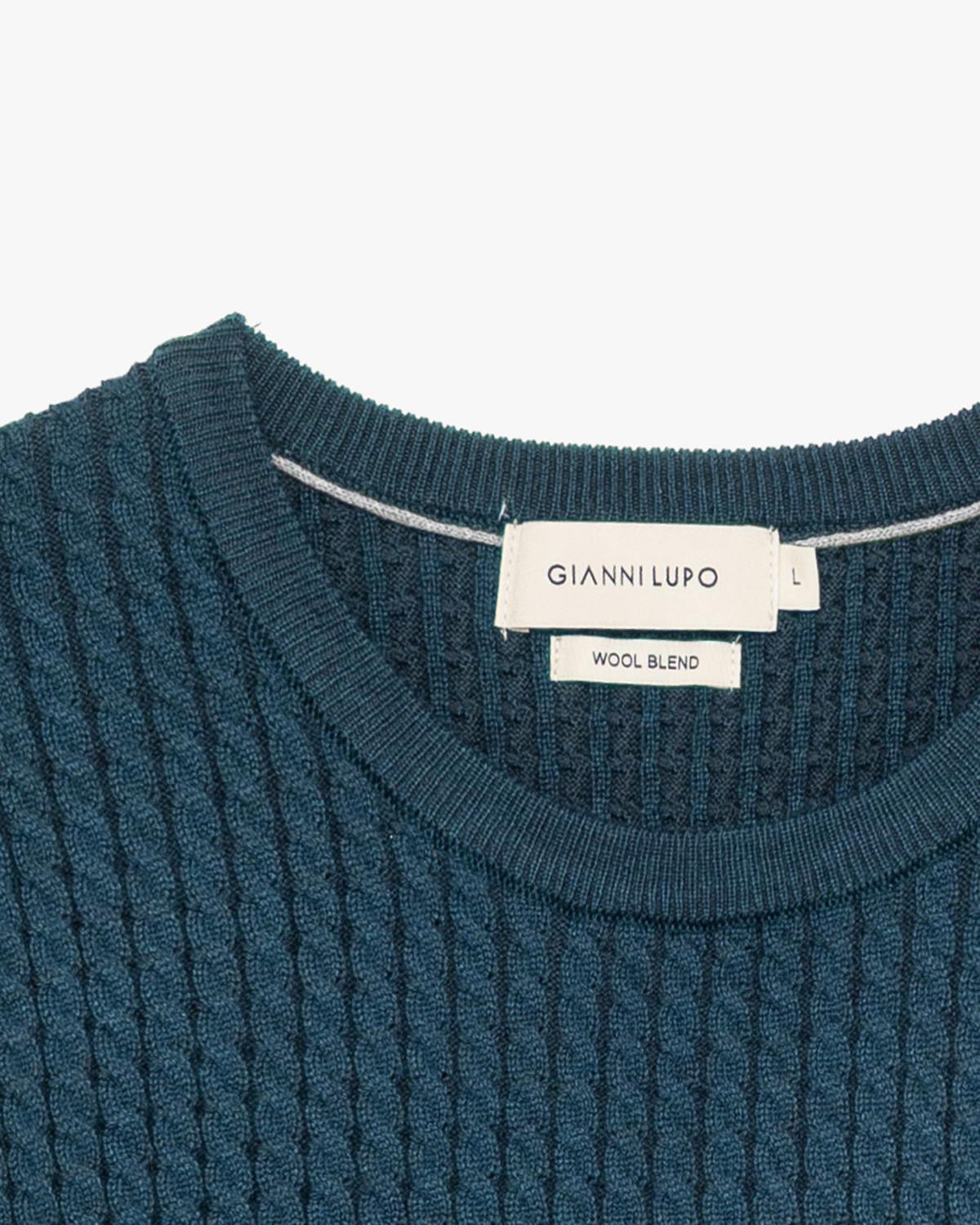 GIANNI LUPO - Maglione in lana intrecciata uomo