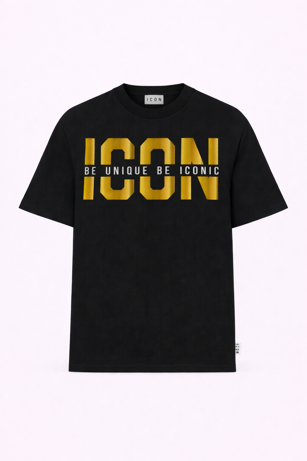 ICON - T-shirt con logo oro uomo